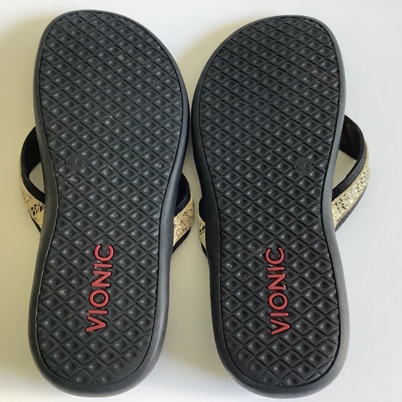 Vionic Tide II Black Brown Snakeskin Print Arch Support Sandals-Size 8 - Picture 5 of 6